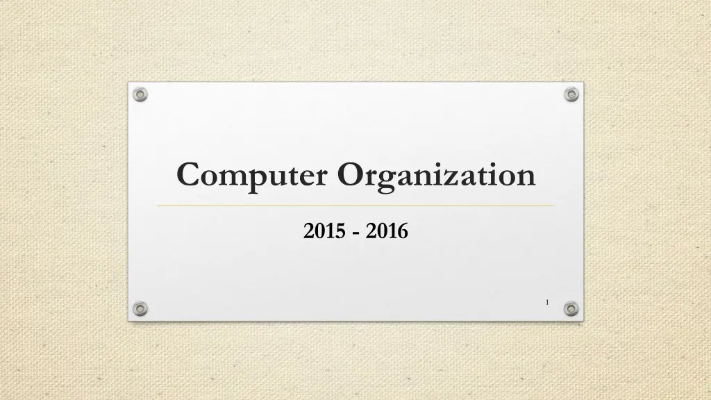 computer organization
