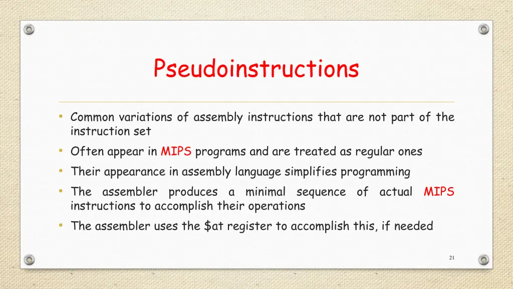 pseudoinstructions