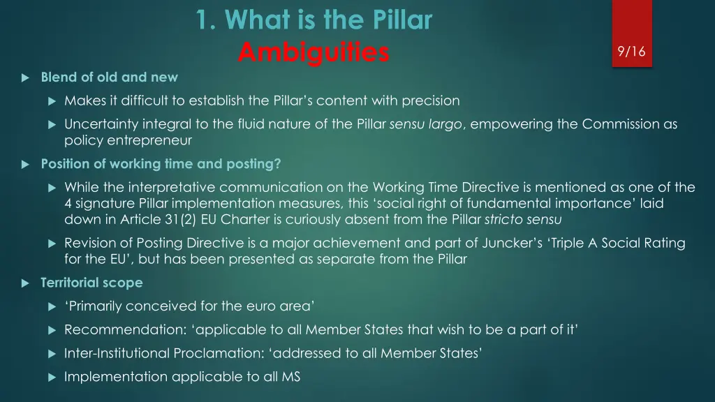 1 what is the pillar ambiguities