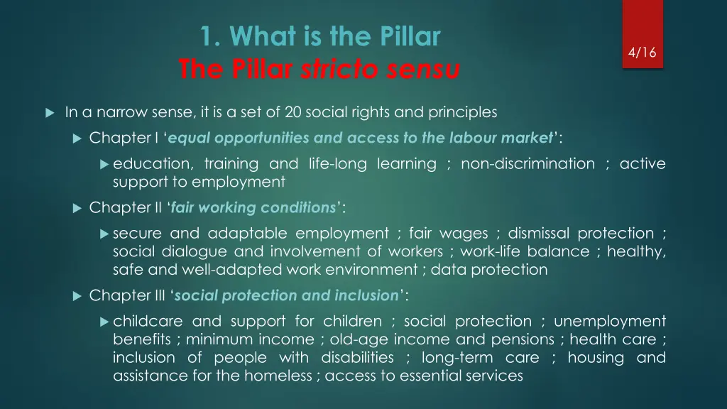 1 what is the pillar the pillar stricto sensu