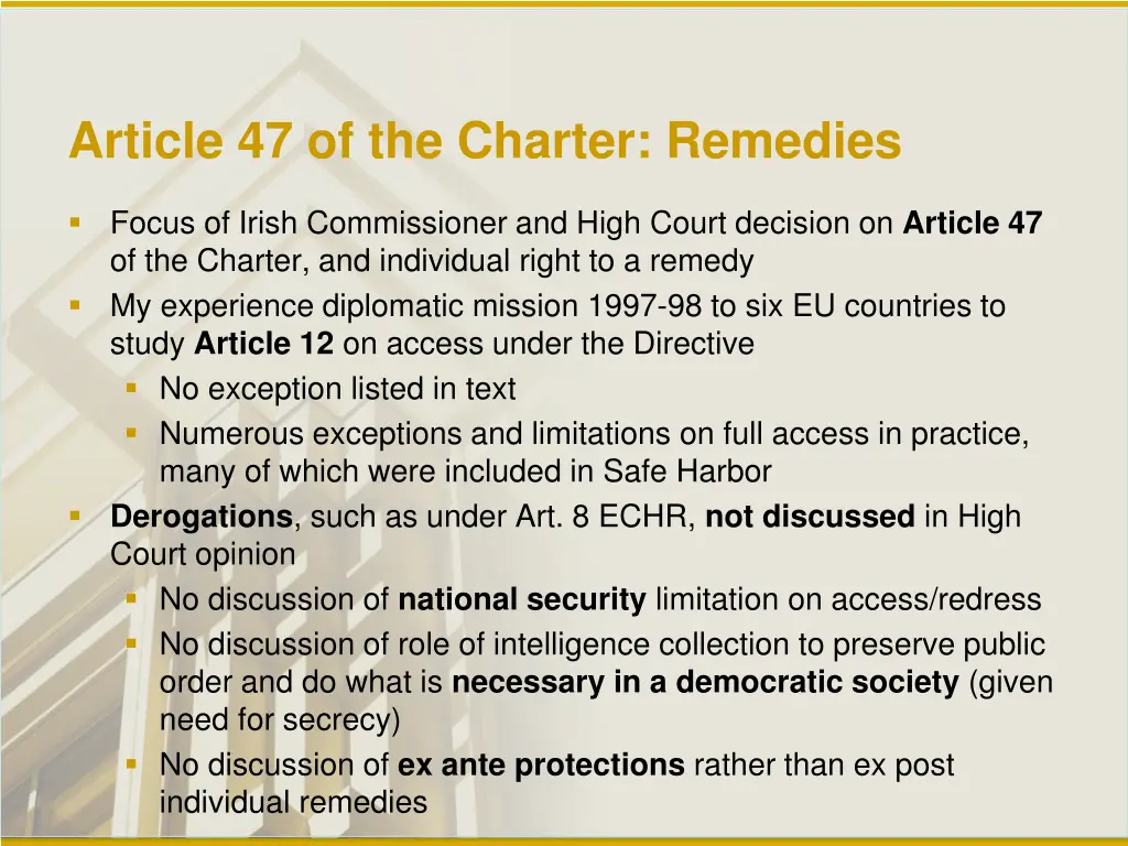 article 47 of the charter remedies