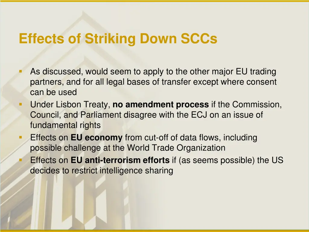 effects of striking down sccs