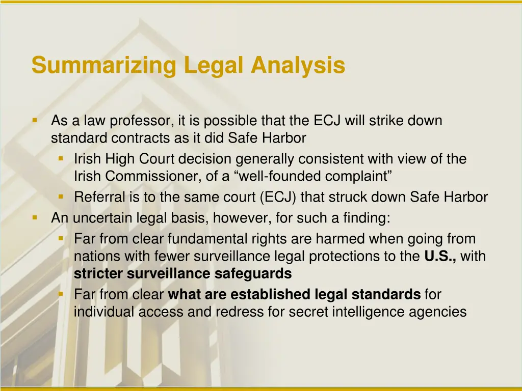 summarizing legal analysis