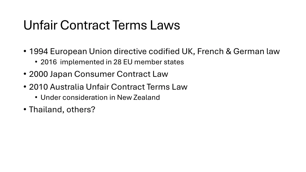 unfair contract terms laws