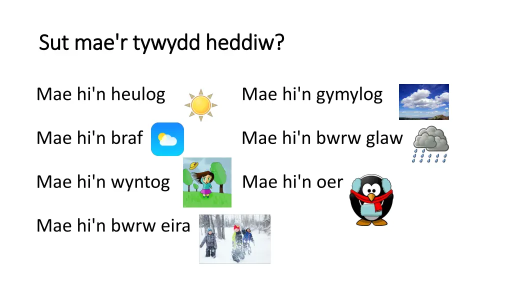 sut sut mae r mae r tywydd