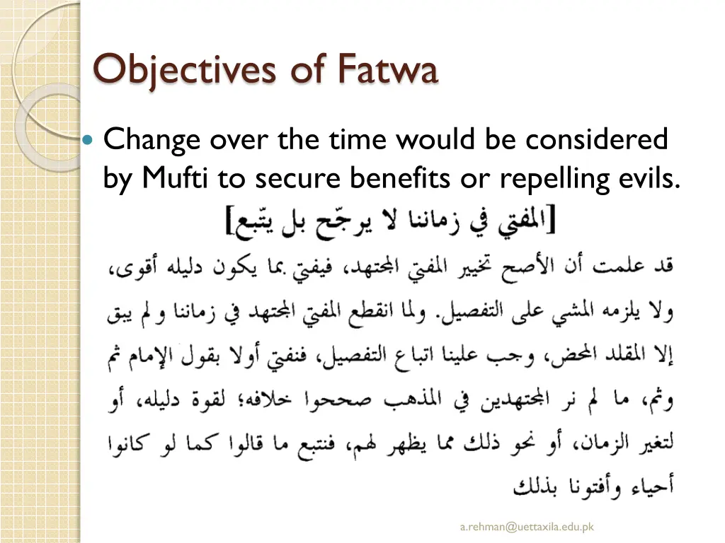 objectives of fatwa 2