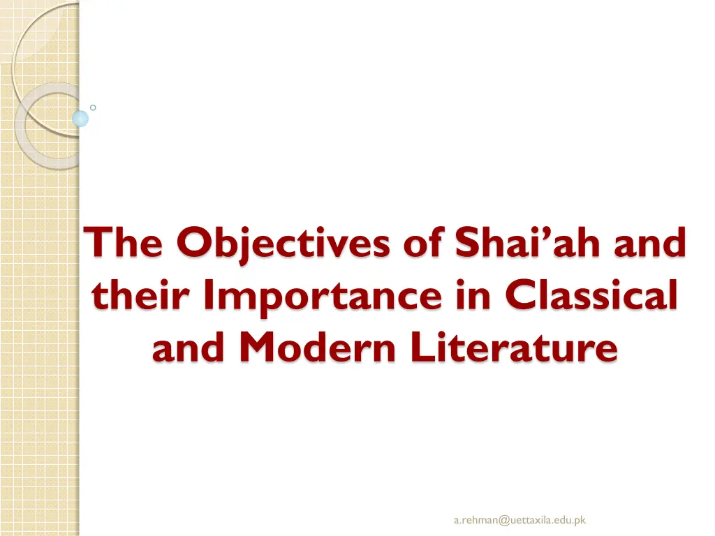 the objectives of shai ah and their importance