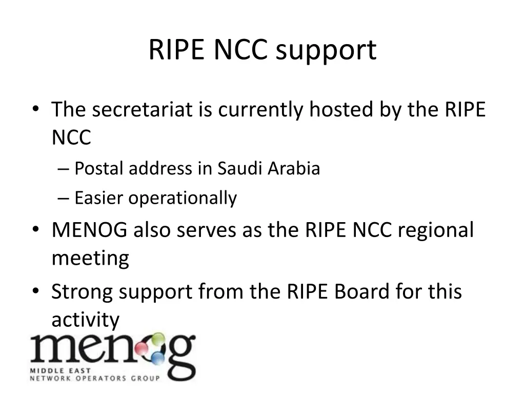 ripe ncc support