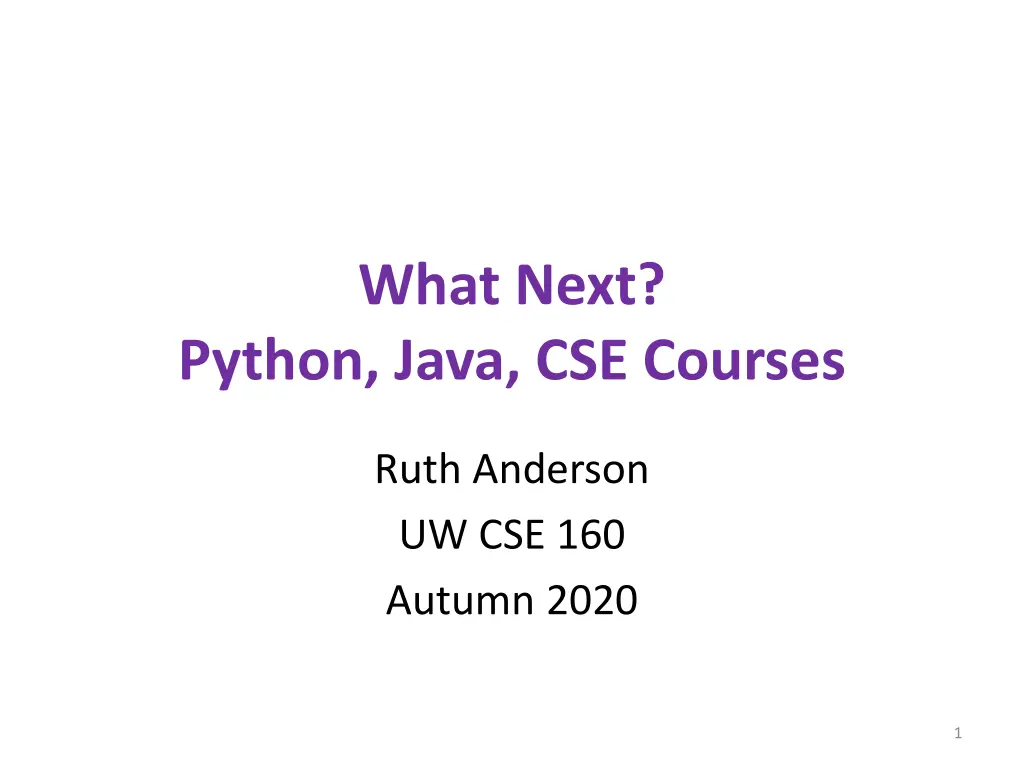 what next