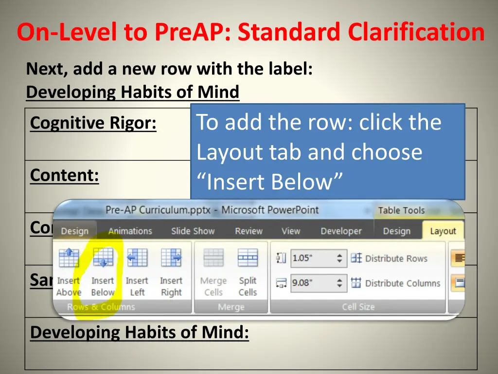 on level to preap standard clarification 5