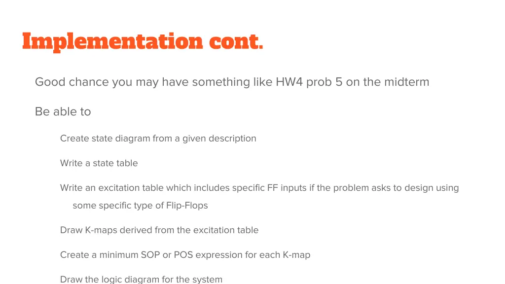 implementation cont