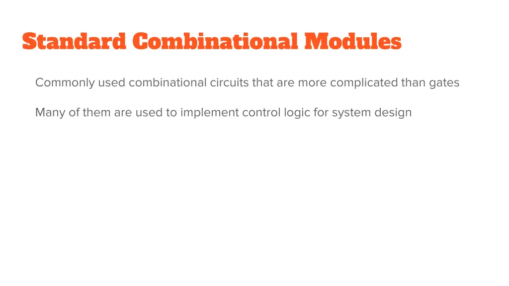 standard combinational modules