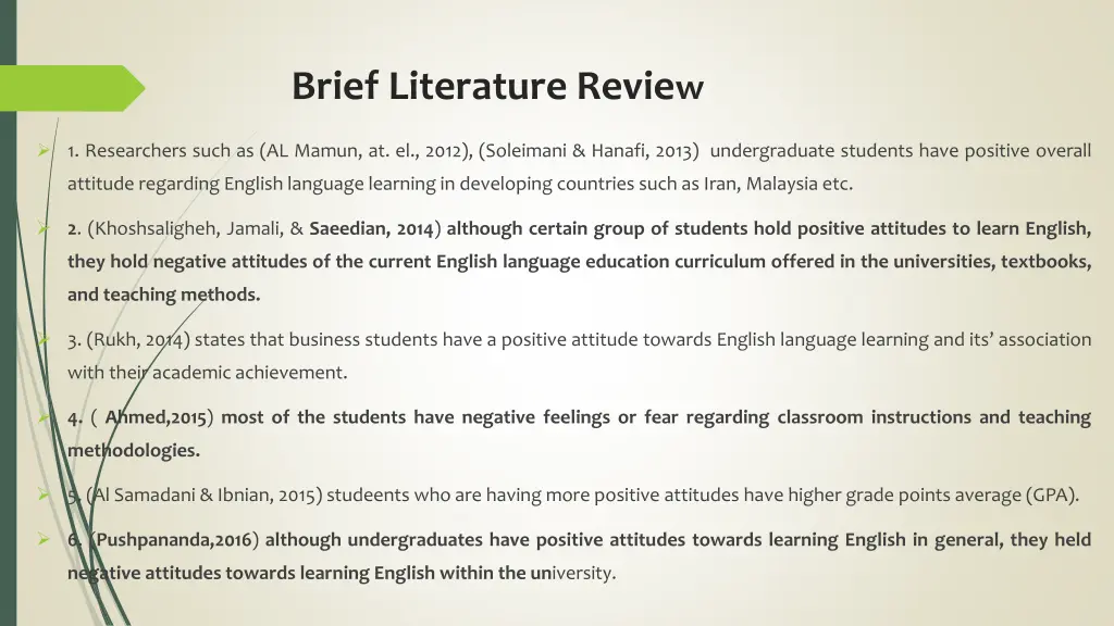 brief literature revie w