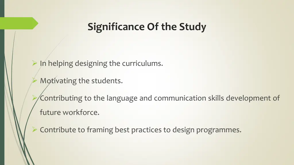significance of the study