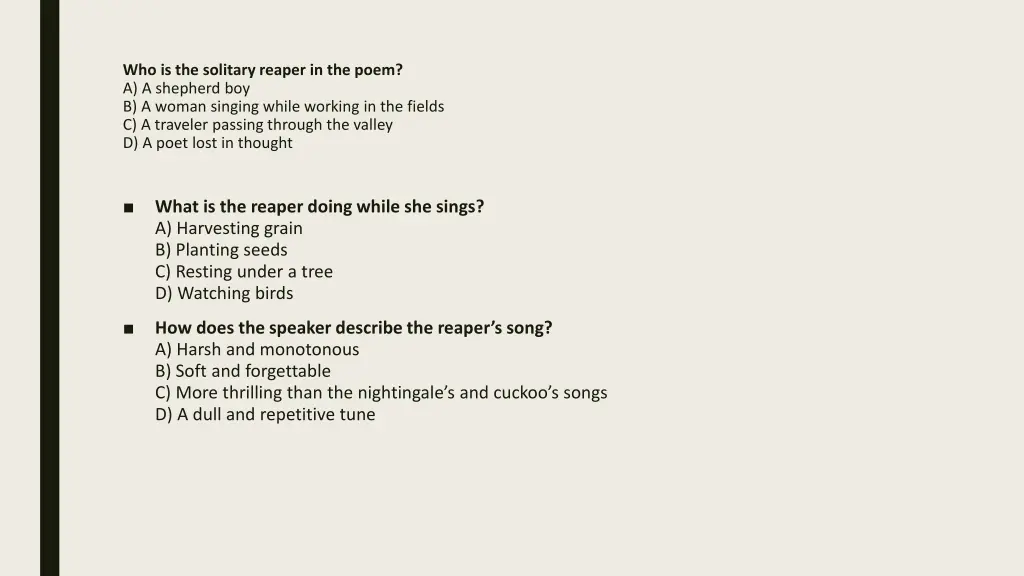 who is the solitary reaper in the poem