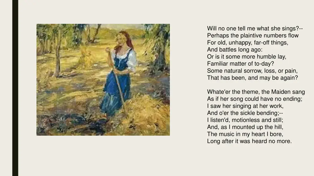 will no one tell me what she sings perhaps