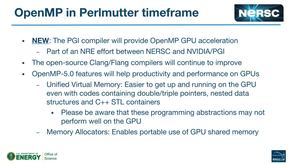 openmp in perlmutter timeframe