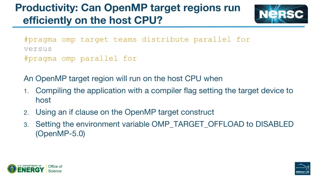 productivity can openmp target regions