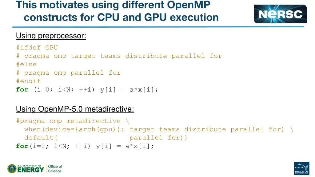 this motivates using different openmp constructs
