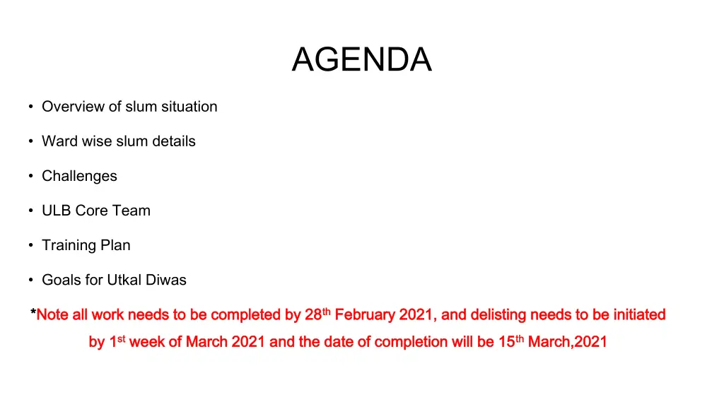 agenda