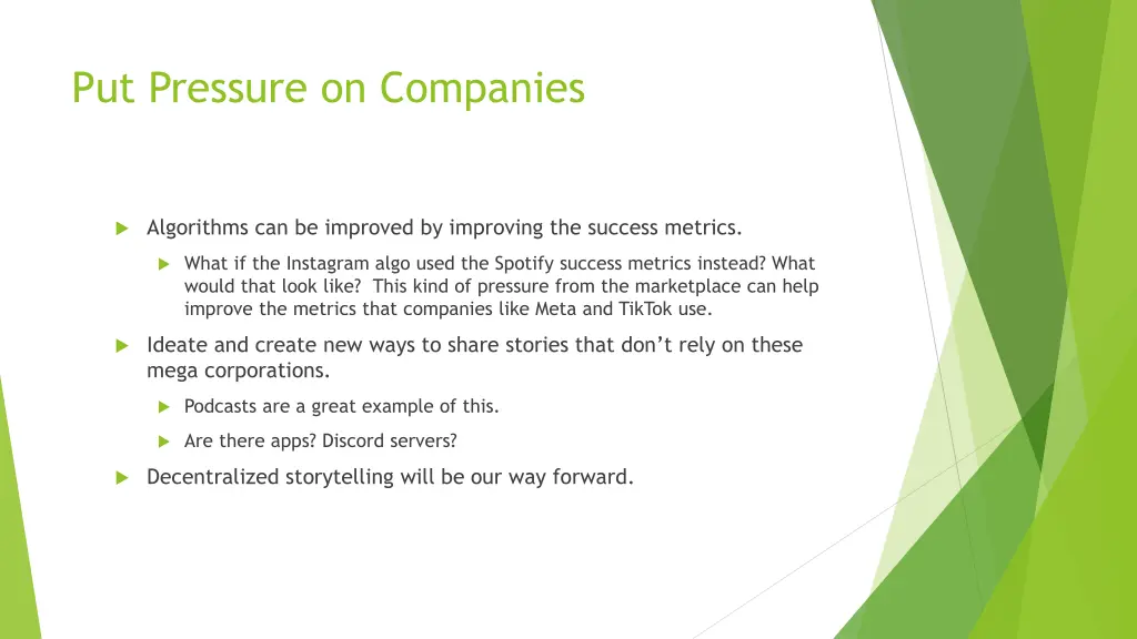 put pressure on companies