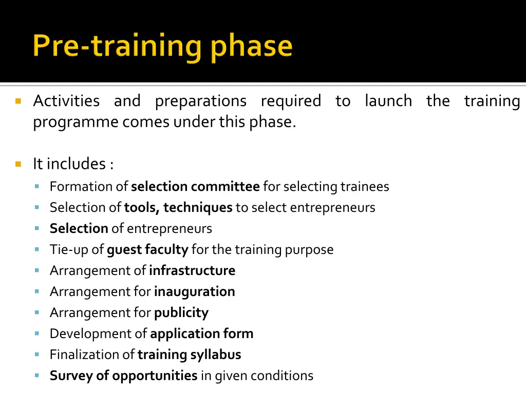 activities and preparations required to launch
