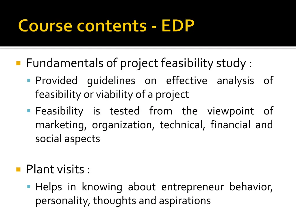 fundamentalsofproject feasibilitystudy provided