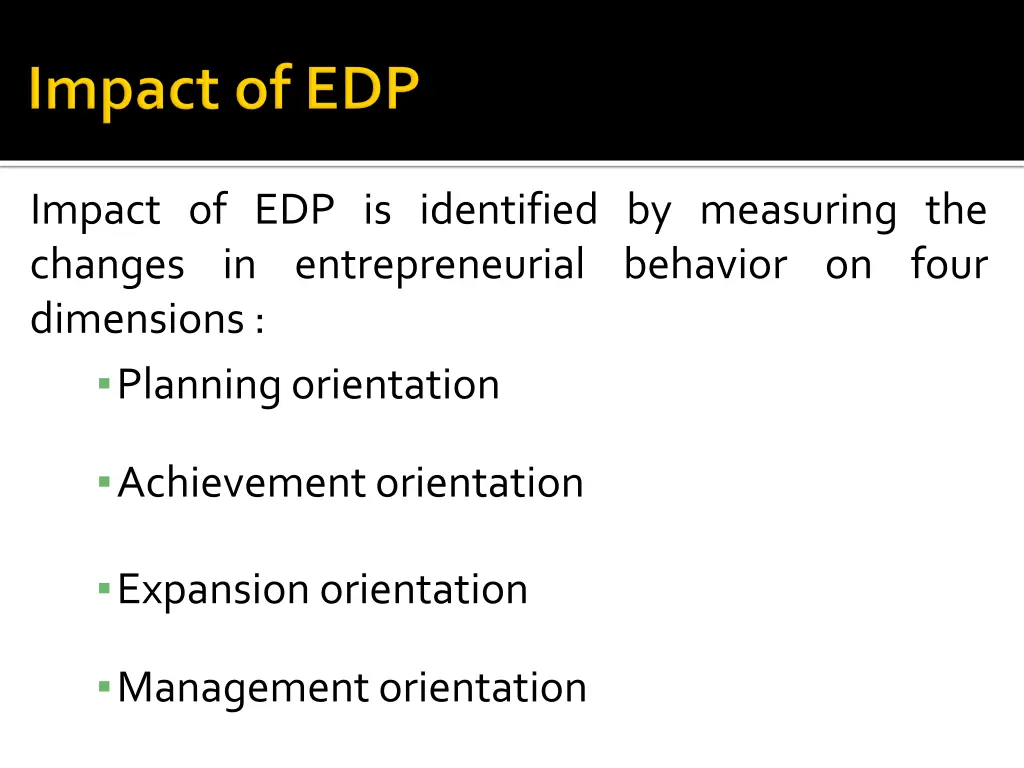 impact of edp is identified by measuring