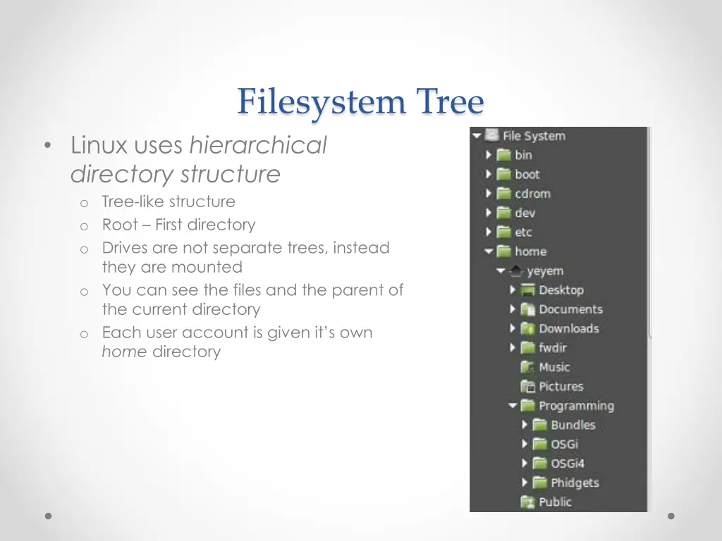 filesystem tree