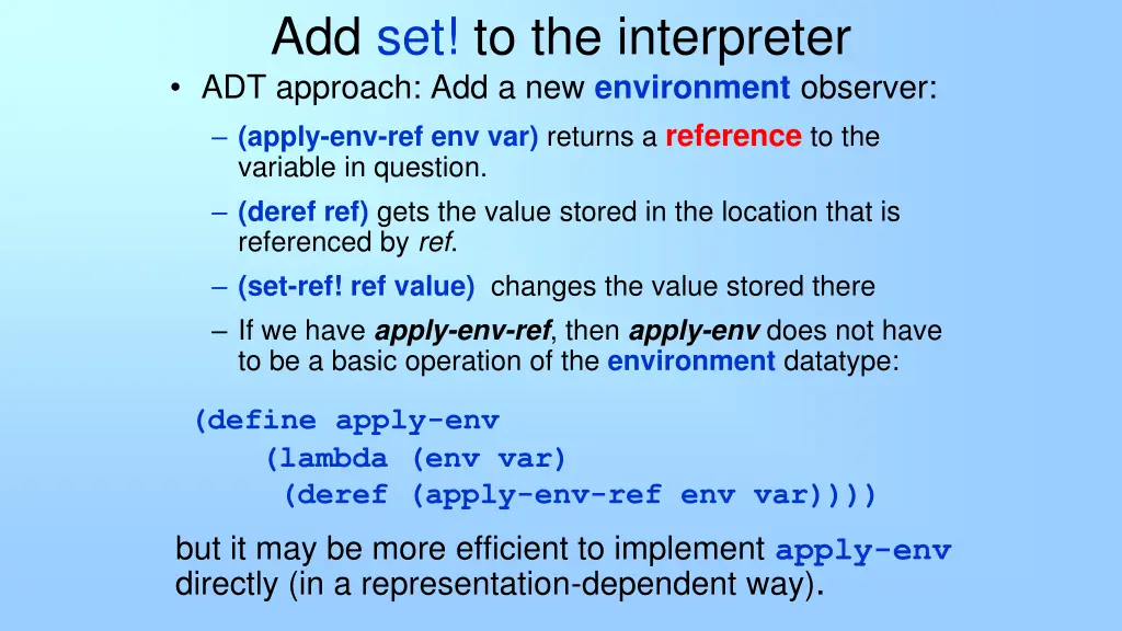 add set to the interpreter adt approach