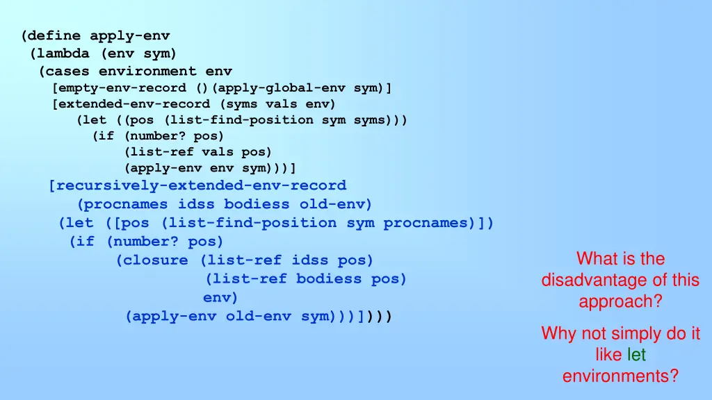 define apply env lambda env sym cases environment