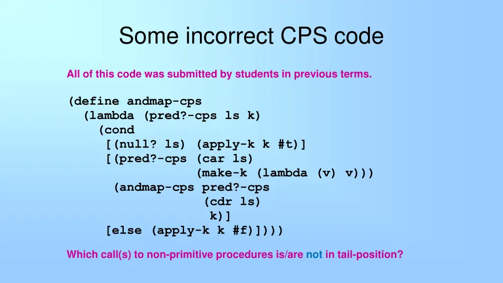 some incorrect cps code 1