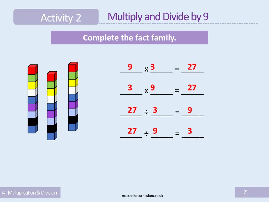 multiply and divide by 9 1