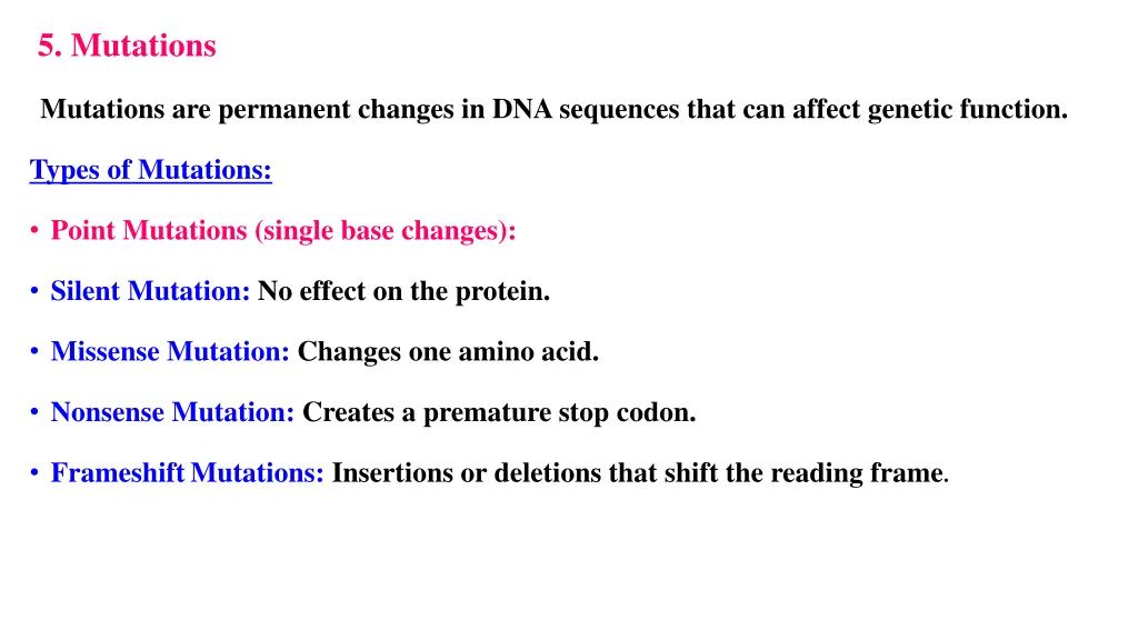 5 mutations