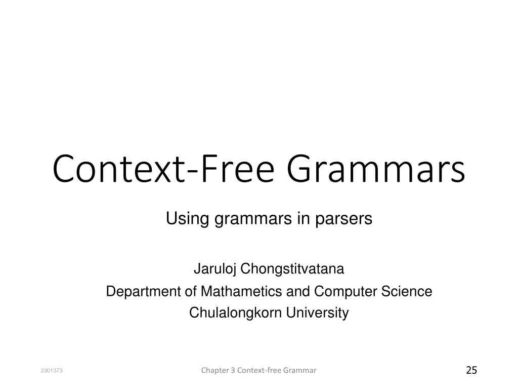 context free grammars