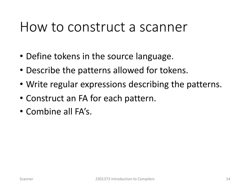 how to construct a scanner