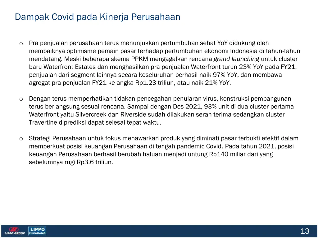 dampak covid pada kinerja perusahaan