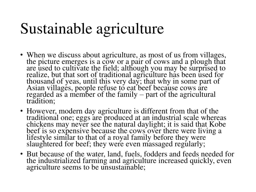 sustainable agriculture
