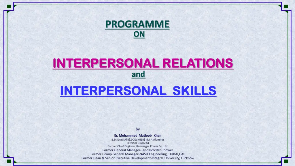 programme on