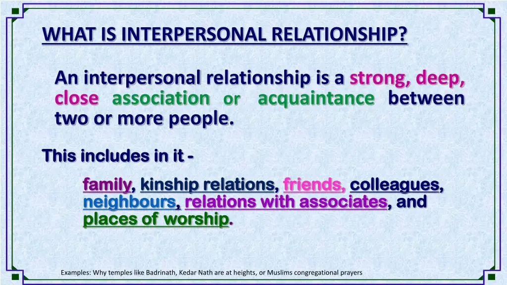what is interpersonal relationship