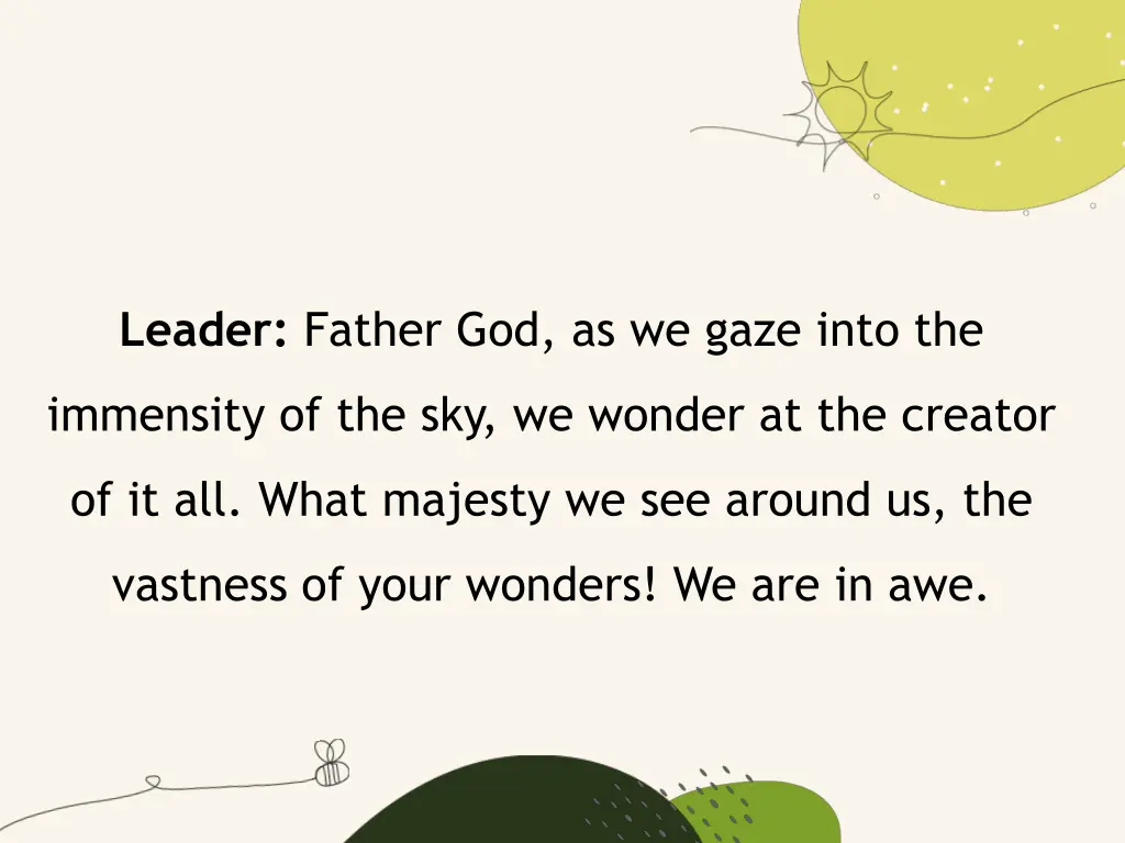 leader father god as we gaze into the