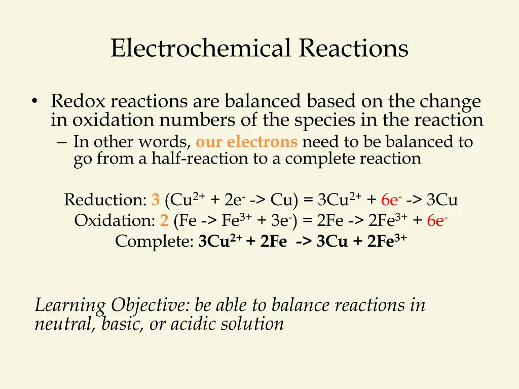 electrochemical reactions 1