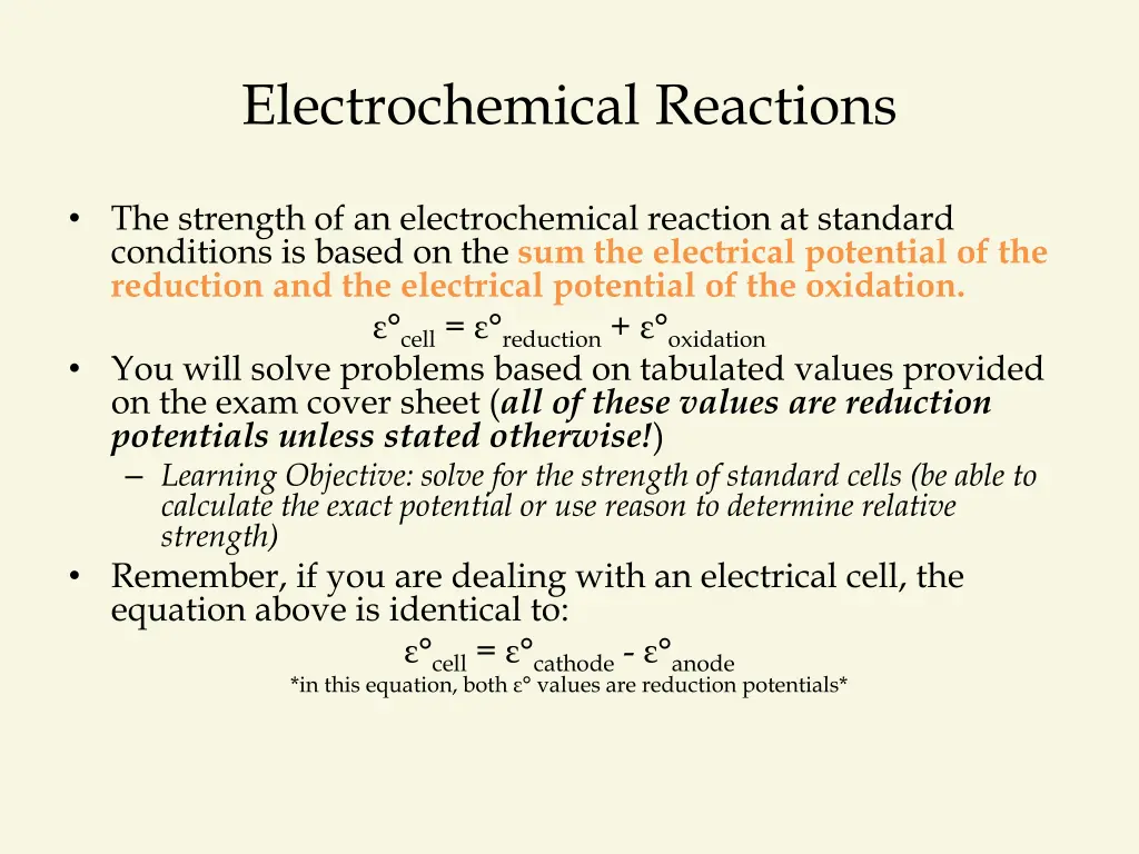 electrochemical reactions 2