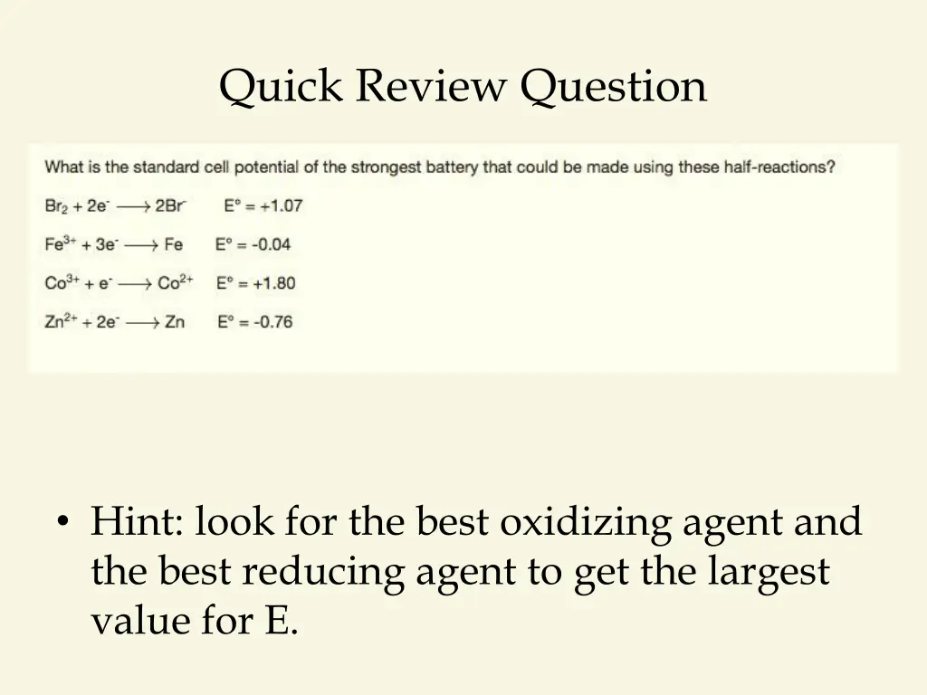 quick review question
