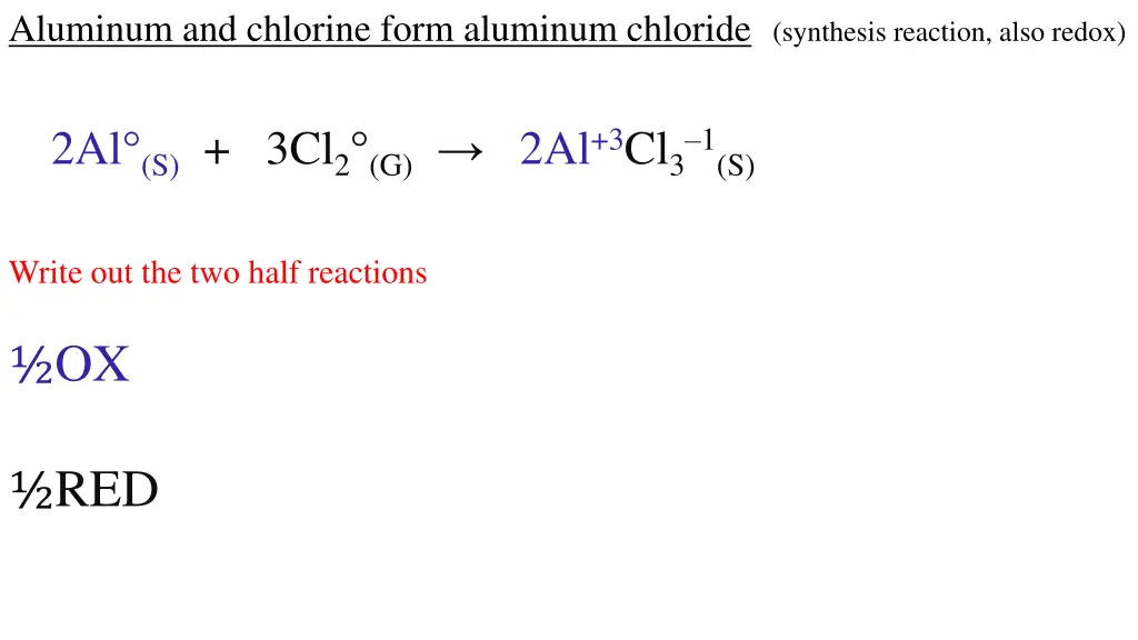 aluminum and chlorine form aluminum chloride 5