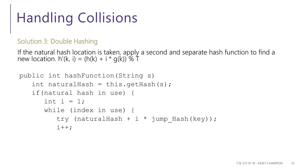handling collisions 2