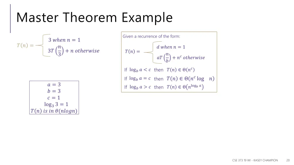 master theorem example