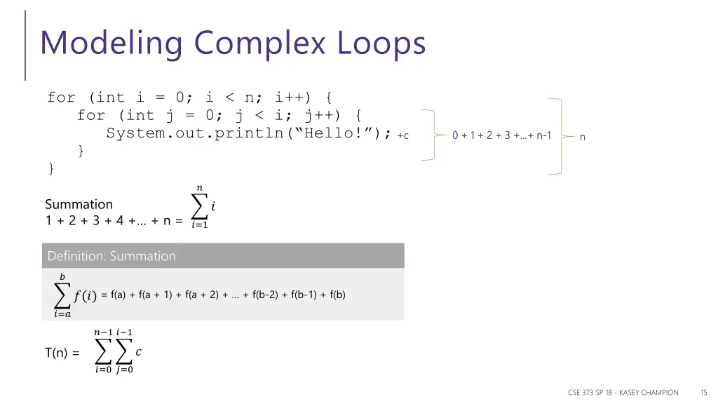 modeling complex loops
