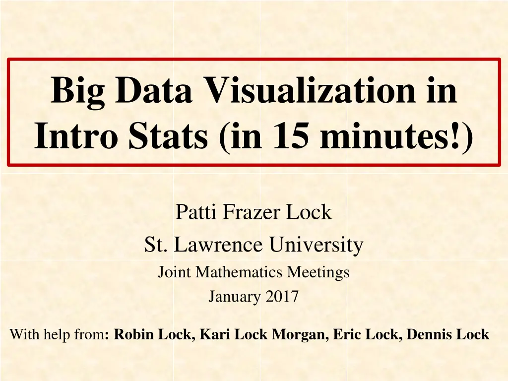 big data visualization in intro stats