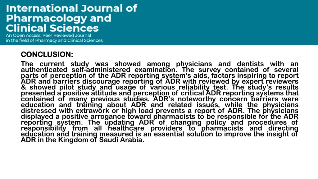 conclusion conclusion the current study
